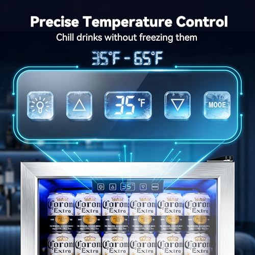 Manastin Beverage Refrigerator, 2.47 Cu.Ft Mini Fridge Beverage Cooler - Image 4