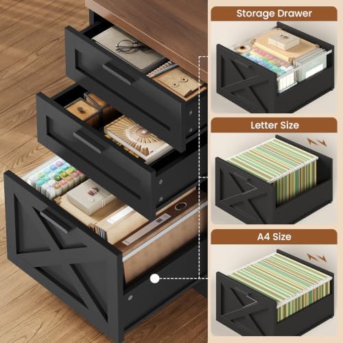 SEDETA 55.1" Farmhouse Office Desk with 3 Drawers for Home Office - Image 3
