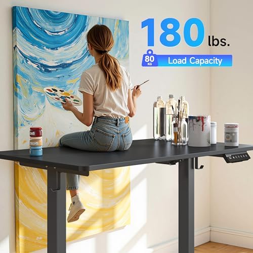 BIZUM 40x24 Inch Electric Standing Desk with Memory Presets, Quiet Motor Height Adjustable Stand Up Desk for Home Office & Gaming, Ergonomic Sit Stand Workstation，Black - Image 6