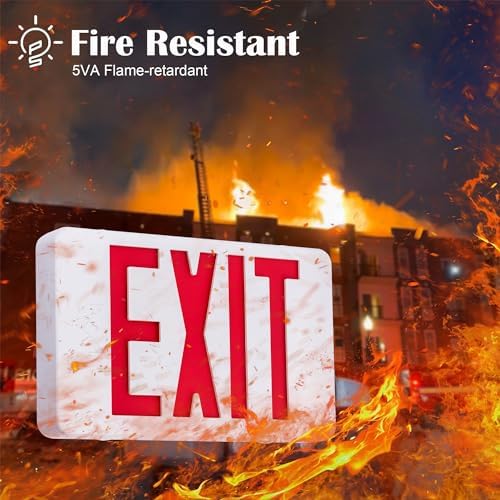 Gruenlich Emergency Exit Sign for Business, Battery Backup, 2 Pack - Image 6