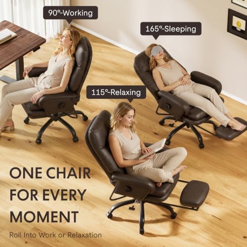 FLEXISPOT Multi-Task Ergonomic Office Chair with Footrest, Brown, HC4 - Image 5