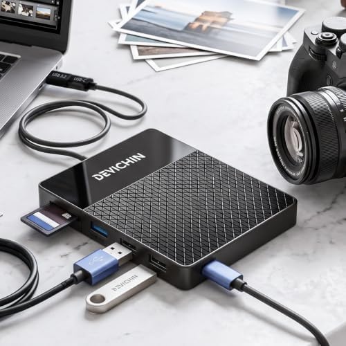 1TB External Hard Drive, USB C & USB 3.0 Multiport Hub+ SD/TF Card Reader 7-in-1 All in One, Docking Station, Multi-Function HDD for Windows, Mac, Android, iPhone 15/16/17, Laptop, Desktop - Image 7