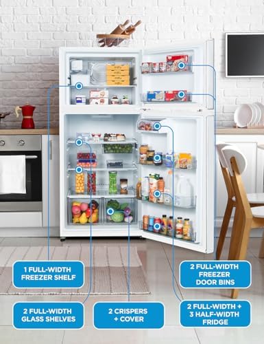 Commercial Cool 18 Cu. Ft. Top Mount Refrigerator, Ice Maker, CCR1800GIMW - Image 4