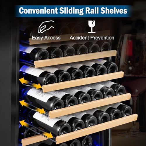 24" 190-Bottle Freestanding Wine Cooler, Low Noise with Sliding Shelves - Image 2