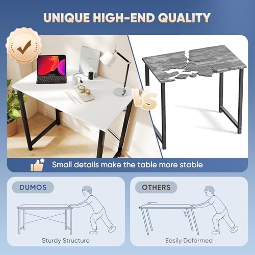 DUMOS 32 Inch Small Computer Desk, Gaming Desks for Home Office Bedroom - Image 4