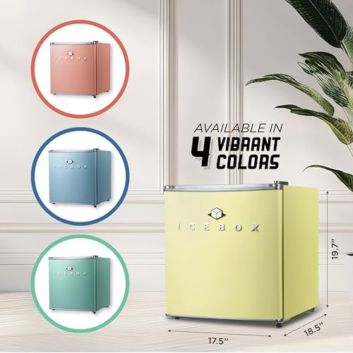 ICEBOX 1.7 Cu. Ft. Compact Refrigerator, ENERGY STAR Certified Small Refrigerator, Single Door Mini Fridge with Chiller Compartment, R600a Refrigerant, IBCR17SUN, Sun Yellow - Image 6