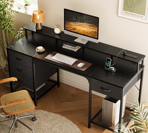 Huuger 63 inch Computer Desk with Power Outlets & 4 Drawers - Image 7