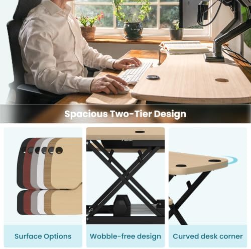 VERSADESK PowerPro 48 Inch Electric Standing Desk Converter – Push-Button Height Adjustable Sit to Stand Desk Riser for Multiple Monitors – Motorized Desktop Workstation with Wide Keyboard Tray, Black - Image 4