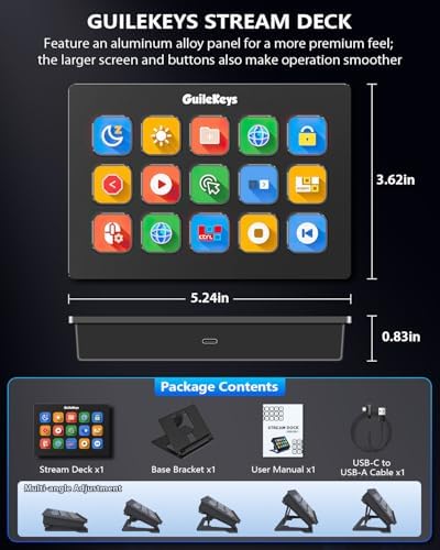 Stream Controller Deck with 15 Scissor Keys,Streamers Macro Keyboard - Image 2