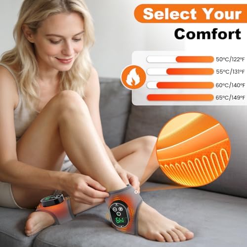 2-Pack Cordless Foot & Ankle Massager, Heated Ankle Heating Pad - Image 3