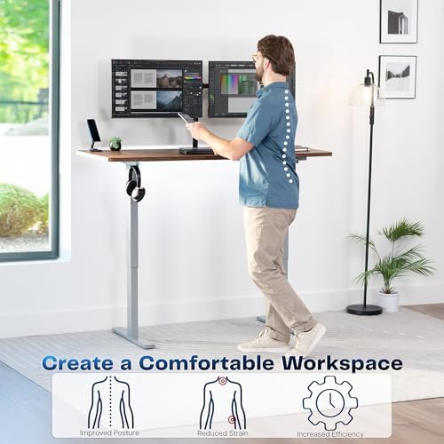 VIVO Rustic Vintage Brown 60 x 24 in Standing Desk, DESK-KIT-1G6N - Image 4