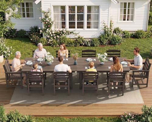 SERWALL Armless Outdoor Dining Set, Patio Dining Set for 6, Coffee - Image 5