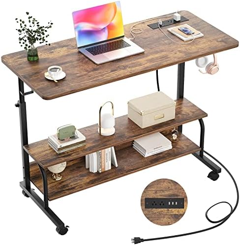 Armocity 39" Rolling Standing Desk with Charging Station for Couch Bed by Armocity
