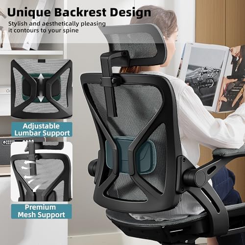 Executive Office Chairs Gaming Chairs with Headrest Lumbar,Grey - Image 3