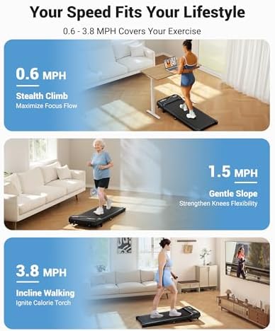 THERUN Walking Pad with 40" Longer Belt Under Desk Treadmill 300LBS Weight - Image 5