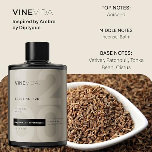 VINEVIDA [16 Fl Oz] Scent NO. 1200 Fragrance Oil for Cold Air Diffusers, Aromatic Notes of Aniseed, Incense, Balm, Patchouli & Cistus Essential Oils for Diffuser Oil Refill & Air Freshener Spray - Image 2