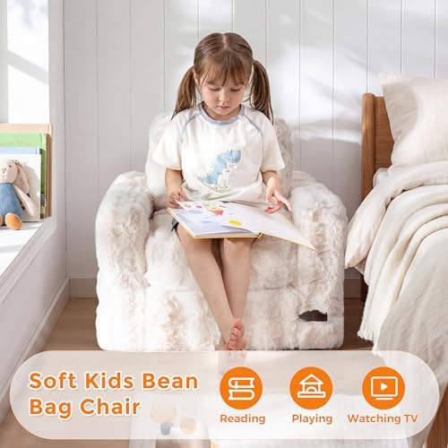 MAXYOYO Kids Bean Bag Chair, Comfy Upholstered Bean Bag Sofa with Filler - Image 5
