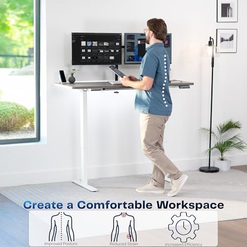 VIVO Dark Gray 60 x 24 in Standing Desk, DESK-KIT-1W6G - Image 4