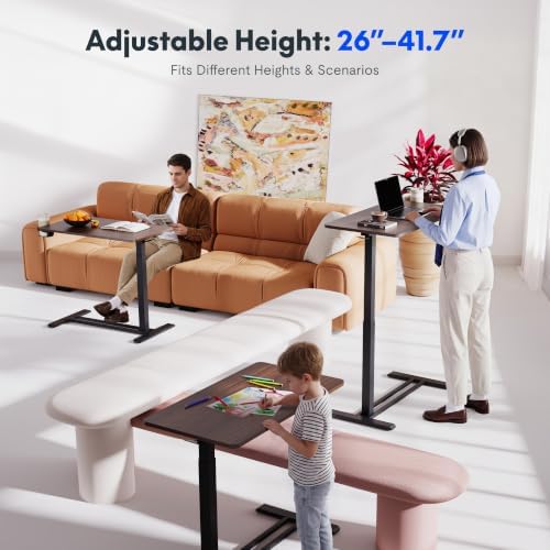 FLEXISPOT H7 32" Pneumatic Height-Adjustable Overbed Table with Wheels - Image 4