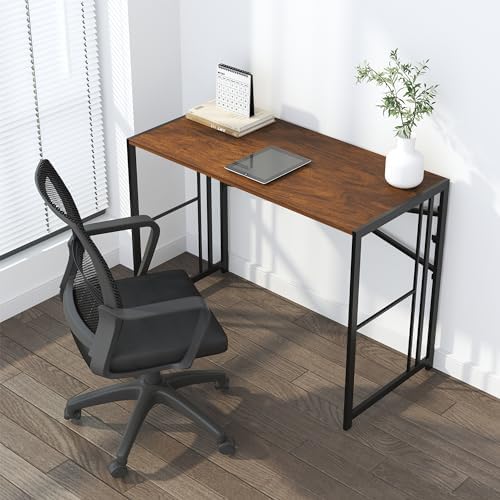Lutown-Teen 35 inch Folding Small Desk, Mahogany - Image 2