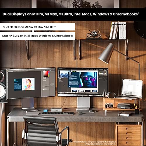 CalDigit TS4 18 Port Thunderbolt 4 Dock, 98W Charging, 3X TBT4 (40Gb/s), 3X USB-C + 5X USB-A (10Gb/s), 2.5GbE LAN, 8K@30Hz or 2X 6K@60Hz Displays, Mac/Windows/Chrome, Space Gray, 0.8m Certified Cable - Image 5
