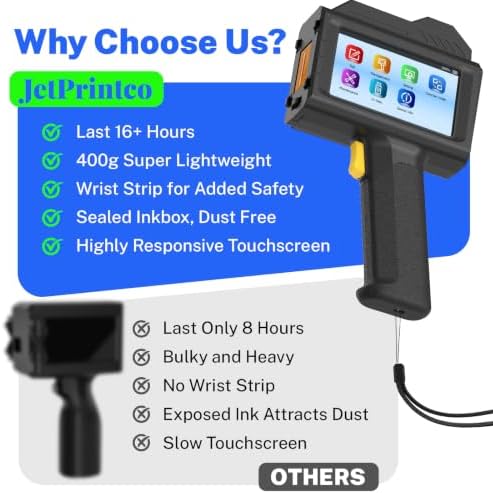 1.0 Inch Print Height Intelligent JC10 Handheld Inkjet Printer (Black) - Image 5
