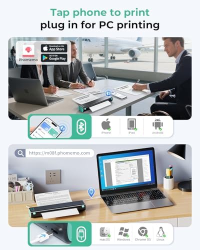 Phomemo M08F Portable Inkless Thermal Printer - 8.5'' x 11'' Letter, Black - Image 3