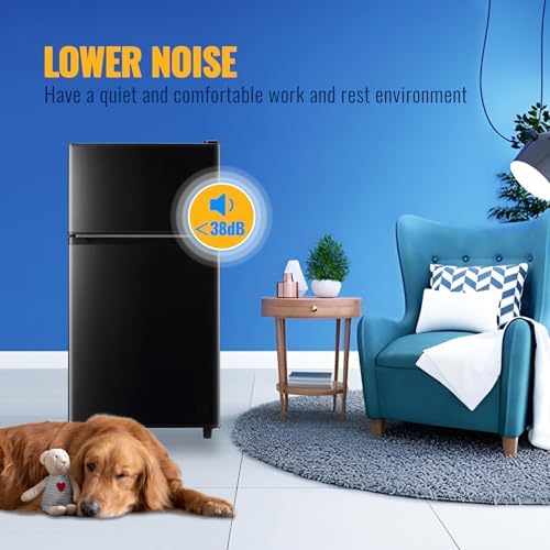 WANAI 3.5 Cu.Ft Black Mini Fridge With Freezer Compact Refrigerator Dorm - Image 5