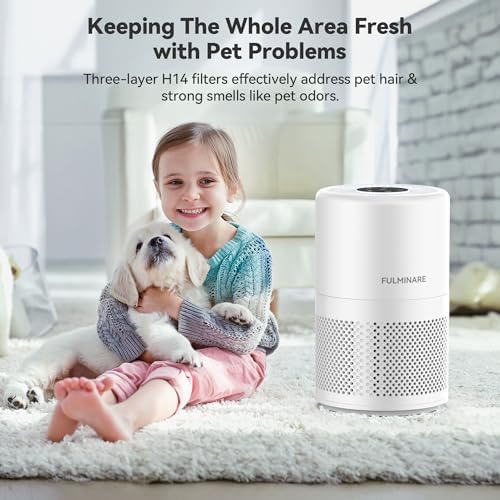 FULMINARE Air Purifiers for Home Bedroom HEPA Air Filter (White) - Image 5
