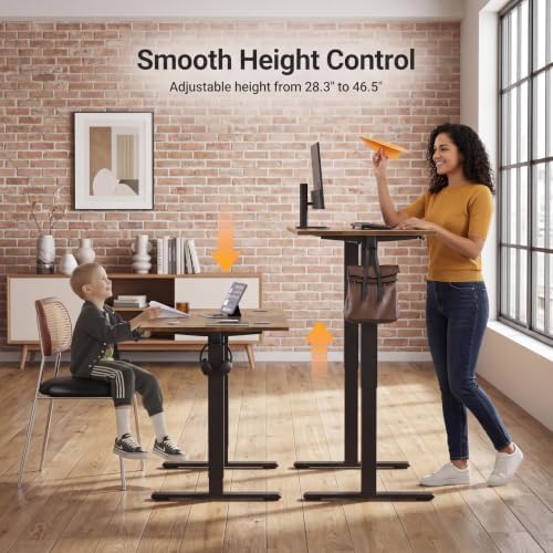 Claiks Electric Standing Desk, 48x24 Inch, Rustic Brown - Image 4