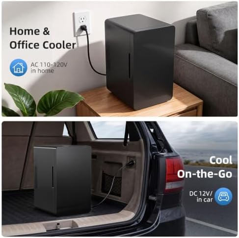 Antarctic Star Mini Fridge 6L/8 Can Portable Cooler,Personal Compact Refrigerator for Skin Care, Food,Drinks or Cosmetics, AC/DC for Bedroom, Car, Office,Black - Image 6