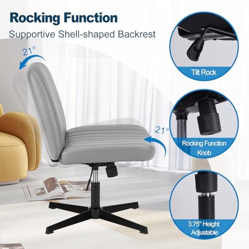 OLIXIS Criss Cross Chair, Vanity Chair, Home Office Desk - Image 5