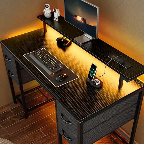 Huuger 47 inch Computer Desk with Power Outlets & 4 Drawers by Huuger