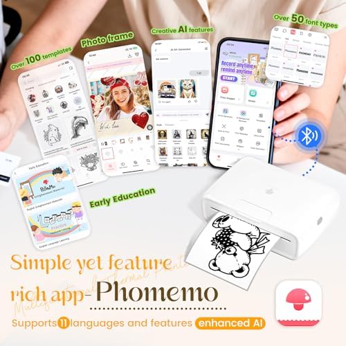 Phomemo M04S 300DPI Portable Thermal Printer, Support 2/3/4 inch Printing - Image 6
