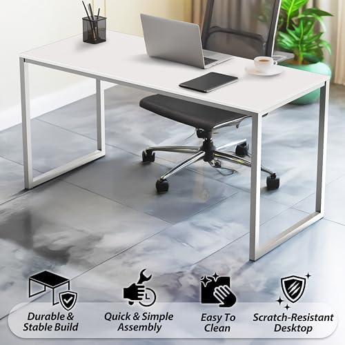 SHW Mission 48-Inch Home Office Computer Desk, White - Image 4