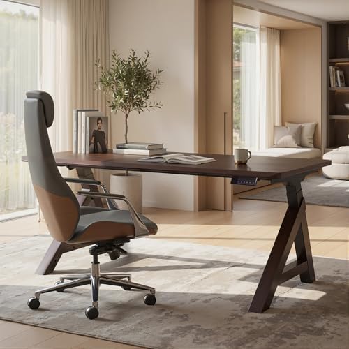 FLEXISPOT 63 x 30 Inch WoodiX Solid Wood Executive Standing Desk, Walnut by Unknown