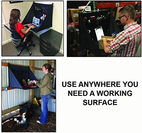Mini Portable Standing Desk, Workbench, Work Station, Storage for Jobsite, Garage, Office, Shop, Hanging Work Surface, Black (WS3700) - Image 6