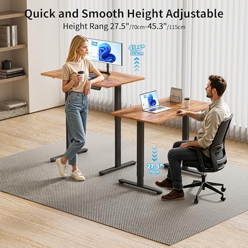 BIZUM 40x24 Inch Electric Standing Desk with Memory Presets, Quiet Motor Height Adjustable Stand Up Desk for Home Office & Gaming, Ergonomic Sit Stand Workstation，Light Rustic Brown - Image 4
