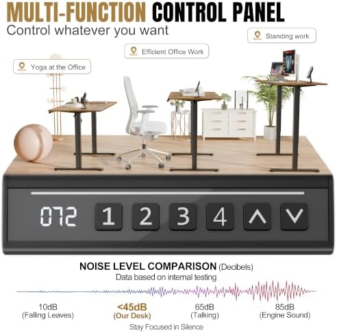 Furmax 45 Inches Electric Standing Desk, Home Office Desk with Phone Holder - Image 3