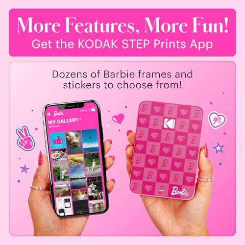 Kodak x Barbie Instant Smartphone Portable Photo Printer, Full Color, Wireless, Zink 2x3” (5.1x7.5 cm) Sticky-Back Photos, Print from iOS & Android Devices with Fun Editing App, Iconic Style - Image 4