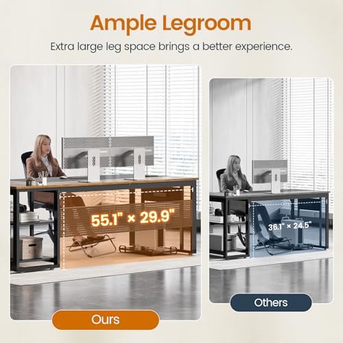 UPOSOJA 71" L Shaped Executive Desk, Office Desk with Storage Drawers - Image 6