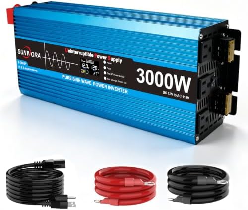 3000W Sump Pump Battery Backup System, Pure Sine Wave Output UPS by SUNIVORA
