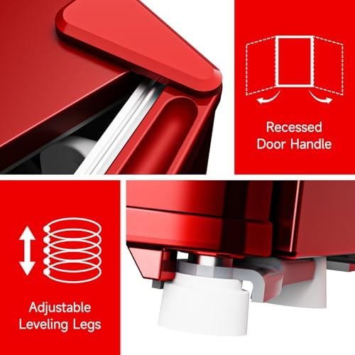 BANGSON 1.7 Cu.Ft Mini Fridge with Freezer for Dorm Office, Red - Image 4