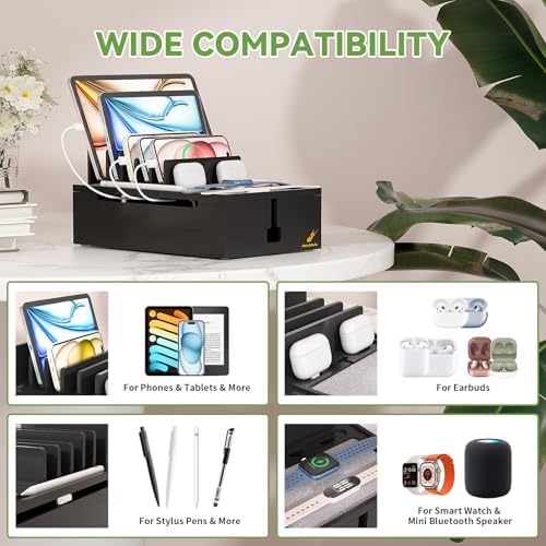 Pezin & Hulin Bamboo Charging Station for Multiple Devices -Black - Image 3