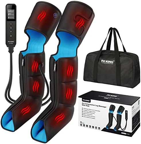 FIT KING Leg Compression Massager with Heat for Circulation and Pain Relief by FITKING