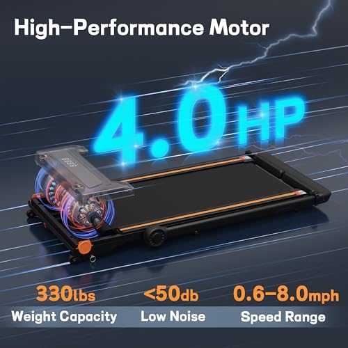 Foldable 4 in 1 Treadmill Walking Pad with Incline Remote Control Compact 3.0HP Under Desk Treadmill for Home Office Fitness 300 lbs Capacity with Handle Bar - Image 5