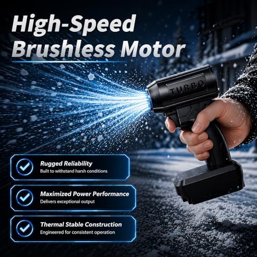 Turbo Powered Jet Blower Handheld Industries Car Air Dryer Mini Cordless Blow Fan Gun Lightweight Wash Drying Detailing Secador De Carro Multi Purpose Portable Super Power Duster Leaf Snow - Image 4