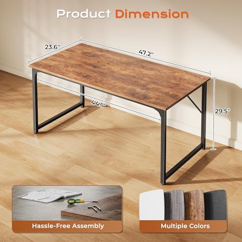 PRAISUN 47 X 24 Inch Computer Desk with Deeper Desktop - Image 2