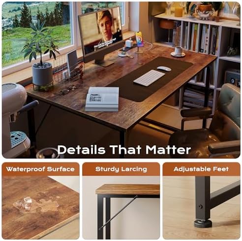 PRAISUN 40 X 24 Inch Deeper Desk with Power Outlets - Image 6