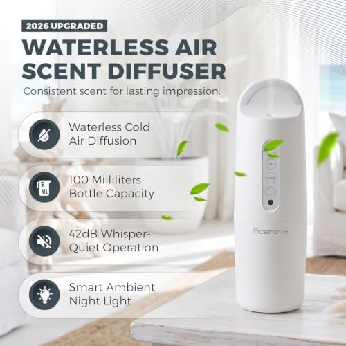 Plug in Waterless Scent Diffuser Starter Kit, Oils Included, Bluetooth Smart Control, Touch Panel Control, Covers1000 sq ft, - Image 4
